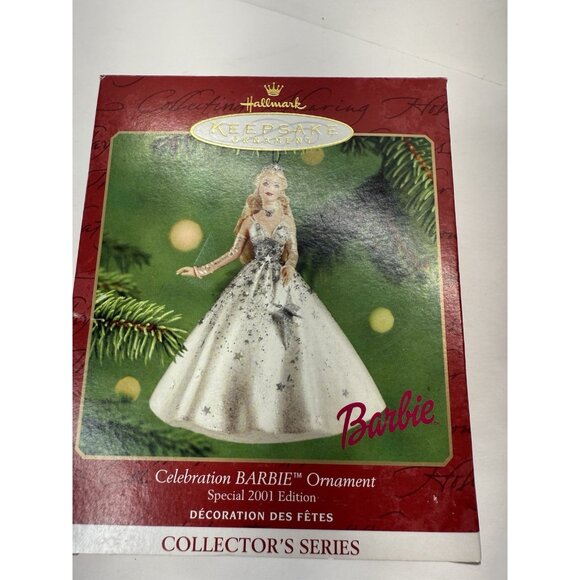2 Hallmark Barbie Ornaments 2001 Christmas Celebration And Millennium Princess - Picture 4 of 11